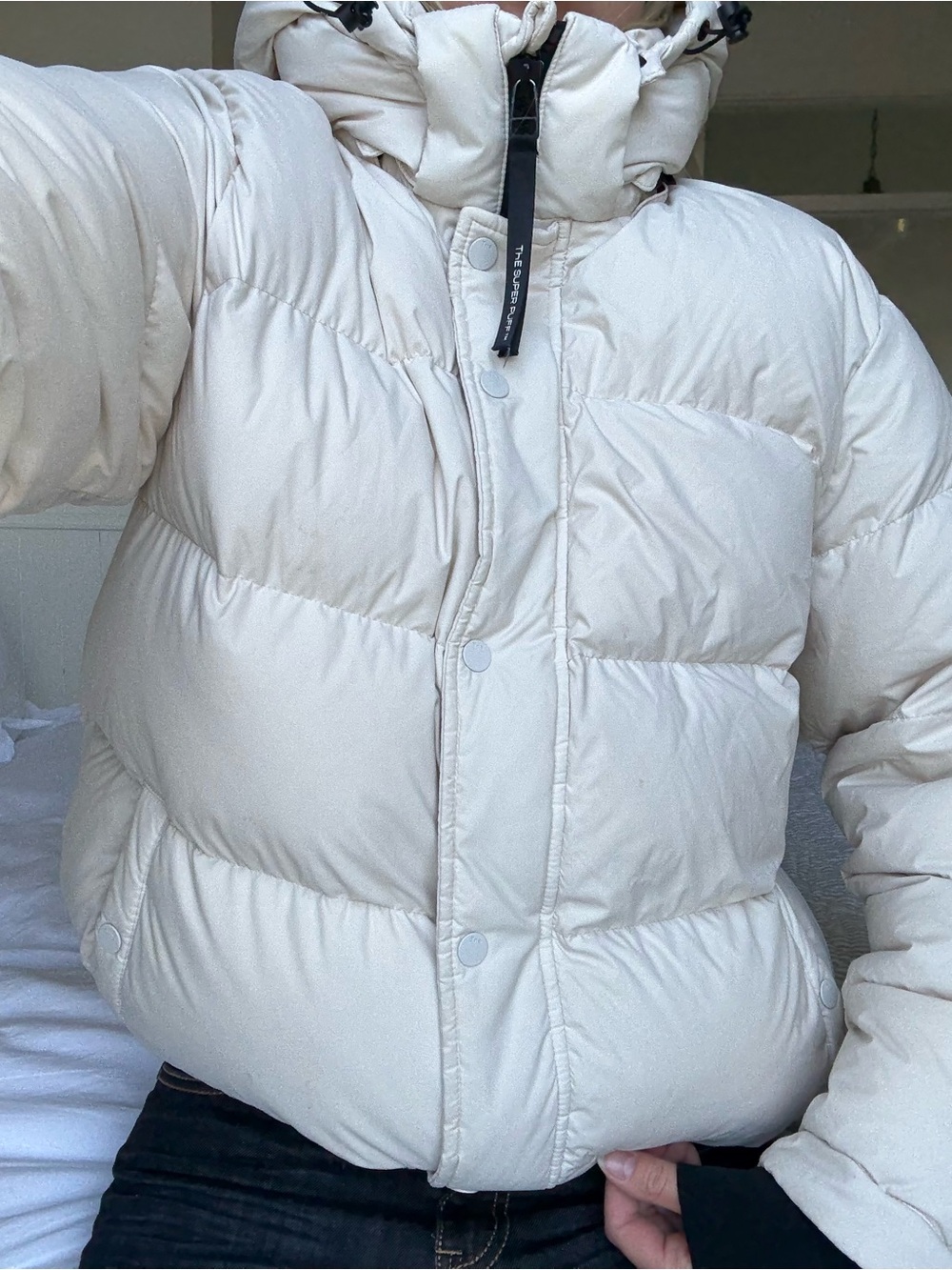 Aritzia Cream Super Puff Puffer Jacket